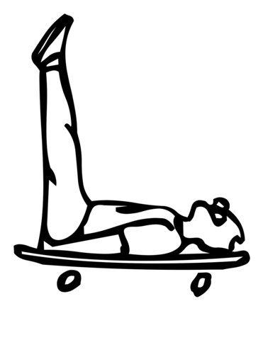 Skateboard Letter L Coloring Page